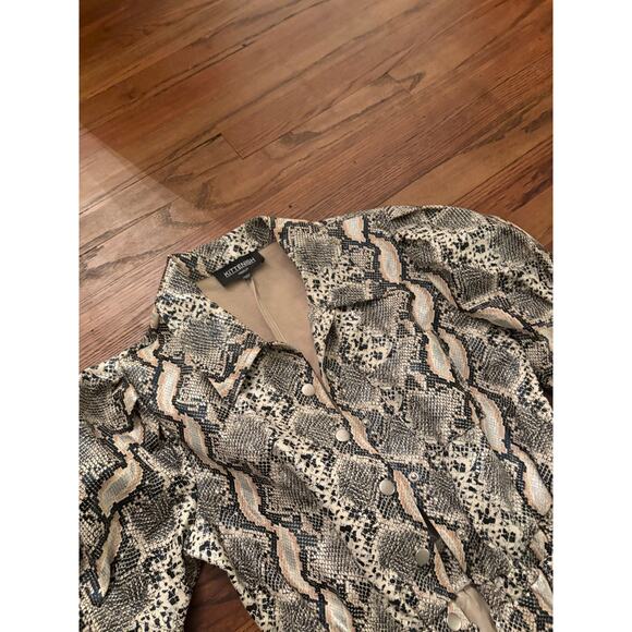 Kittenish Snake Print Faux Leather Jumpsuit Medium - Picture 3 of 6